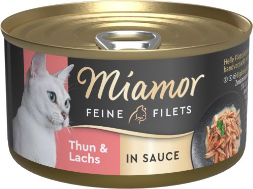 MiamorDose Feine Filets Thunfisch & Lachs in Sauce 85 g (Menge: 24 je Bestelleinheit) MiamorDose Feine Filets Thunfisch & Lachs in Sauce 85 g (Menge: 24 je Bestelleinheit)