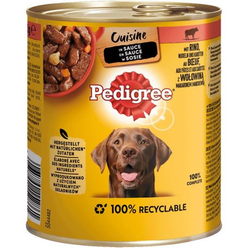 Pedigree Dose Cuisine in Sauce Rind, Nudeln & Karotten 800g (Menge: 12 je Bestelleinheit)