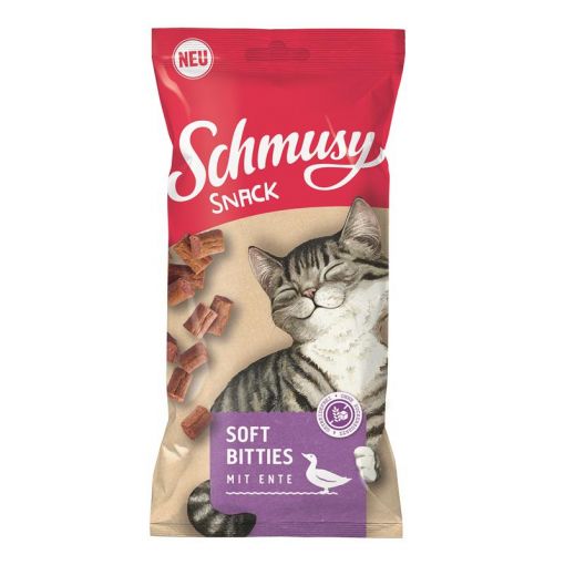Schmusy Snack Soft Bitties mit Ente 60g (Menge: 16 je Bestelleinheit)