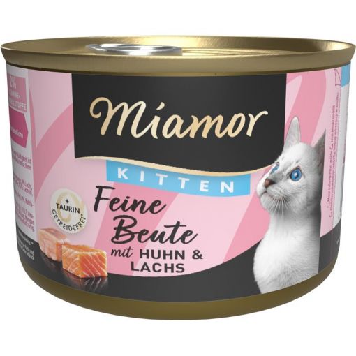 Miamor Dose Feine Beute Kitten Huhn & Lachs 185g (Menge: 12 je Bestelleinheit)