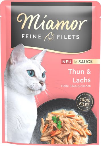 Miamor PB Feine Filets Thunfisch & Lachs in Sauce 100g (Menge: 24 je Bestelleinheit) Miamor PB Feine Filets Thunfisch & Lachs in Sauce 100g (Menge: 24 je Bestelleinheit)
