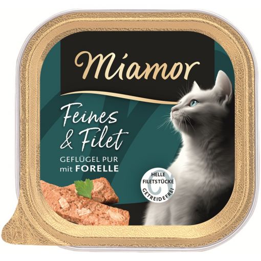 Miamor Schale Feines & Filet Gefl&uuml;gel Pur & Forelle 100g (Menge: 16 je Bestelleinheit)