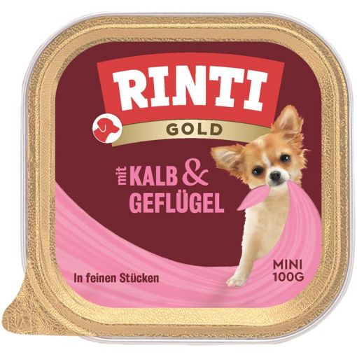 Rinti Schale Gold Mini Kalb & Geflügel 100g (Menge: 16 je Bestelleinheit)