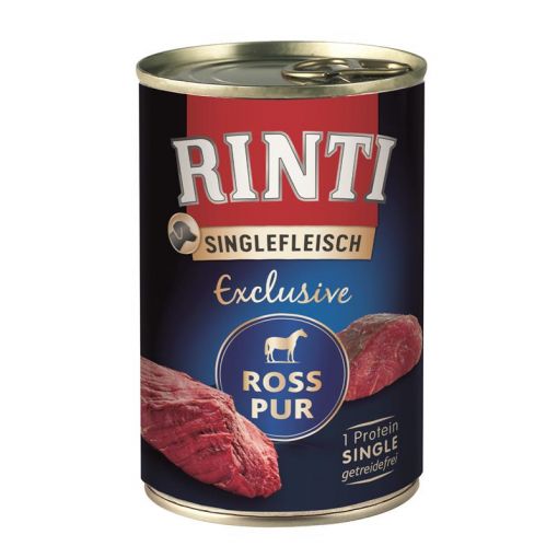 Rinti Dose Singlefleisch Exclusive Ross pur 400 g (Menge: 12 je Bestelleinheit)