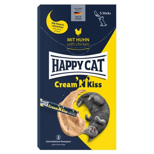 Happy Cat Cream &acute;N&acute; Kiss Snack mit Huhn 80g