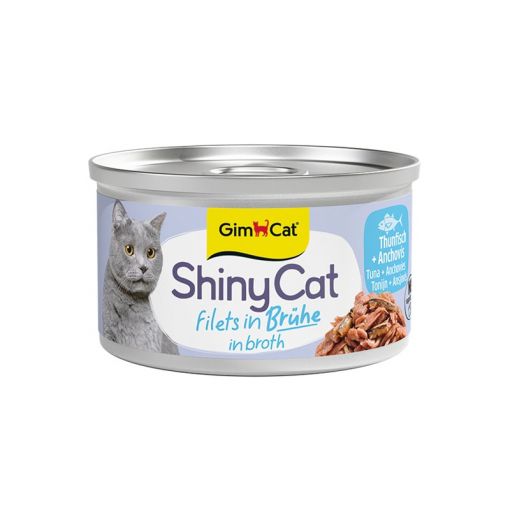 Gimpet ShinyCat in Brühe Thunfisch & Anchovies 70g (Menge: 24 je Bestelleinheit) Gimpet ShinyCat in Brühe Thunfisch & Anchovies 70g (Menge: 24 je Bestelleinheit)