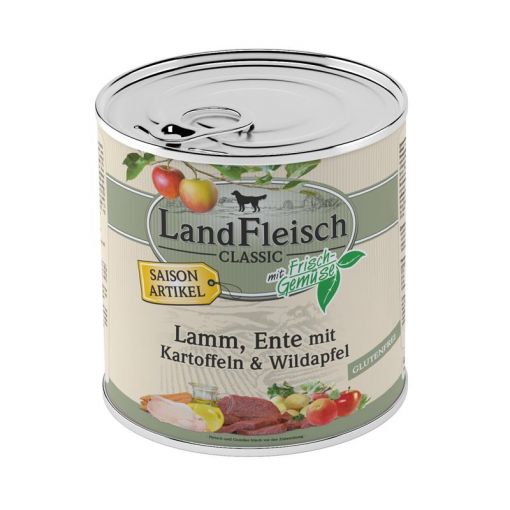 Landfleisch Dog Pur Lamm & Ente & Kartoffel & Wildapfel 800 g SAISONARTIKEL (Menge: 6 je Bestelleinheit)