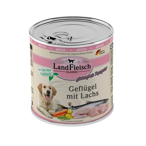 Landfleisch Dog Classic Geflügel mit Lachs & Gartengemüse 800g (Menge: 6 je Bestelleinheit)