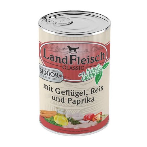 Landfleisch Dog Senior Geflügel, Reis & Paprika 400 g (Menge: 12 je Bestelleinheit)