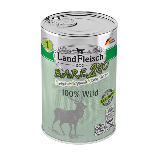 LandFleisch B.A.R.F.2GO Exklusiv 100% vom Wild 400g (Menge: 6 je Bestelleinheit)