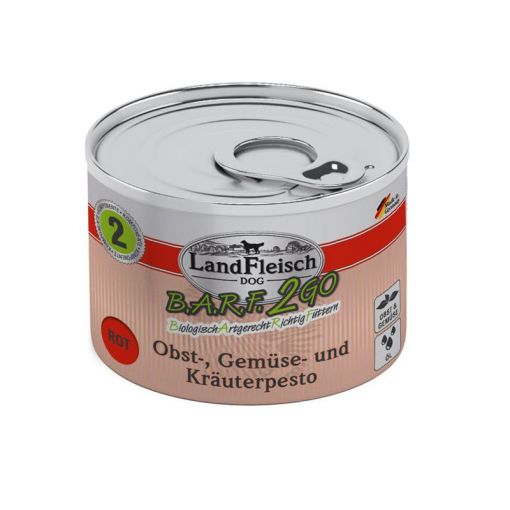 LandFleisch B.A.R.F.2GO Obst-, Gemüse und Kräuterpesto Rot 200g (Menge: 6 je Bestelleinheit)