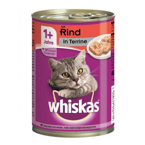 Whiskas Dose Terrine mit Rind 400g (Menge: 12 je Bestelleinheit)