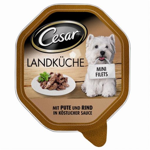 Cesar Schale Landküche mit Pute & Rind in köstlicher Sauce 150g (Menge: 14 je Bestelleinheit)