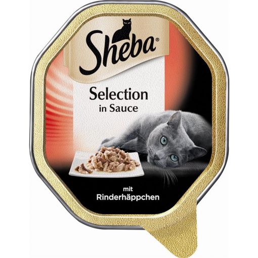 Sheba Schale Selection in Sauce mit Rinderhäppchen 85g (Menge: 22 je Bestelleinheit)