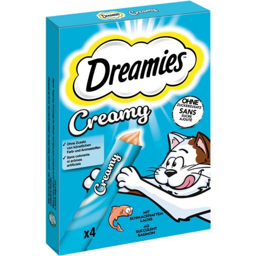 Dreamies Cat Snack Creamy M.P. Lachs 4 x 10g (Menge: 11 je Bestelleinheit)