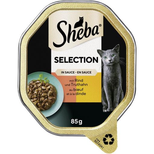 Sheba Schale Selection Sauce Rind & Truthahn 85g (Menge: 22 je Bestelleinheit)