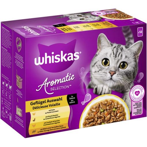 Whiskas PB Multipack Aromatic Selection Geflügel Auswahl 12x85g (Menge: 4 je Bestelleinheit)