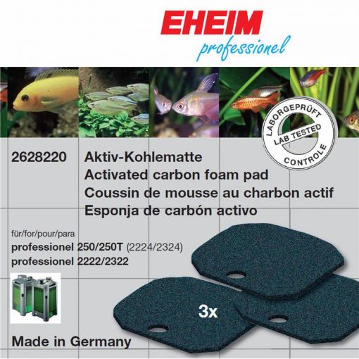 EHEIM Aktivkohlematte für Filter 2222/2224, 2322/2324, professionel 250 &  250T 3 Stück