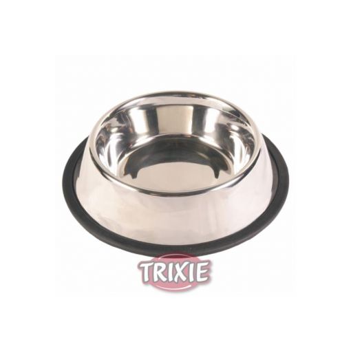 Trixie Edelstahlnapf, Gummiring 0,9 l  17 cm