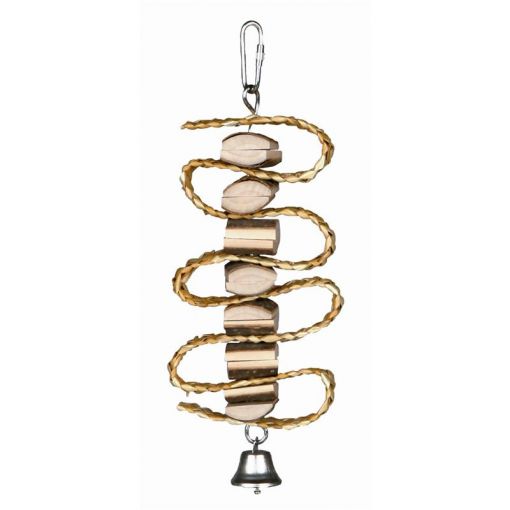 Trixie Natural Living Spielzeug mit Strohband/Glocke, 21 cm