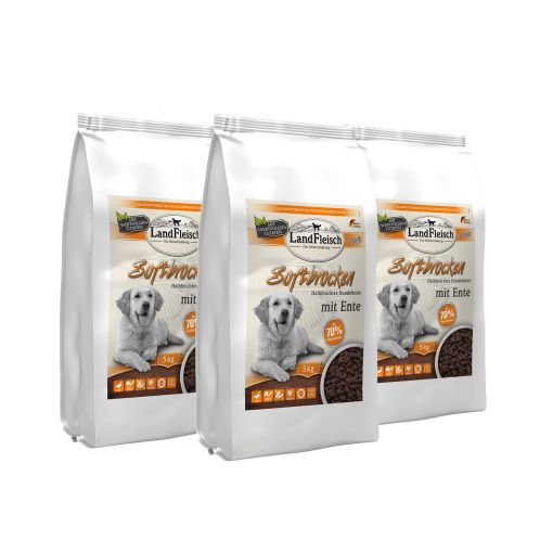 Landfleisch Dog Softbrocken mit Ente getreidefrei 3 x 5 kg