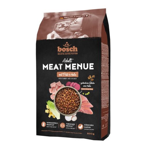 Bosch Meat Menue Adult mit Pute & Huhn getreidefrei 800g Bosch Meat Menue Adult mit Pute & Huhn getreidefrei 800g