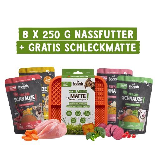 Bosch Freshe Schnauze Aktionsbox Nassfutter & Schleckmatte