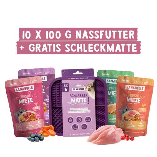 Sanabelle Freshe Mieze Aktionsbox Nassfutter & Schleckmatte
