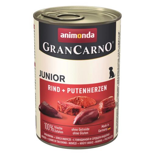 Animonda GranCarno Junior Rind & Putenherzen 400g (Menge: 6 je Bestelleinheit)