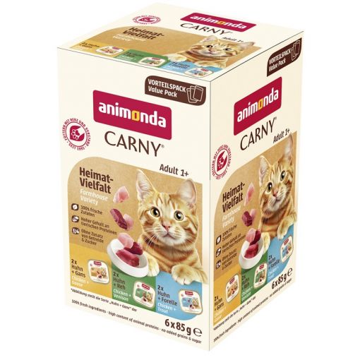 Animonda Cat Carny Adult Heimat-Vielfalt 6x85g (Menge: 8 je Bestelleinheit) Animonda Cat Carny Adult Heimat-Vielfalt 6x85g (Menge: 8 je Bestelleinheit)
