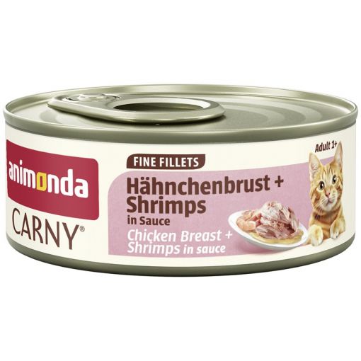 Animonda Cat Carny Fine Fillets Adult Hühnchenbrust & Shrimps in Sauce 60g (Menge: 12 je Bestelleinheit) Animonda Cat Carny Fine Fillets Adult Hühnchenbrust & Shrimps in Sauce 60g (Menge: 12 je Bestelleinheit)