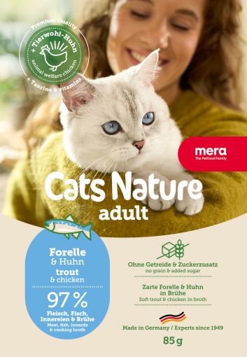 Mera Cat Nature Adult Forelle 85g (Menge: 12 je Bestelleinheit) Mera Cat Nature Adult Forelle 85g (Menge: 12 je Bestelleinheit)