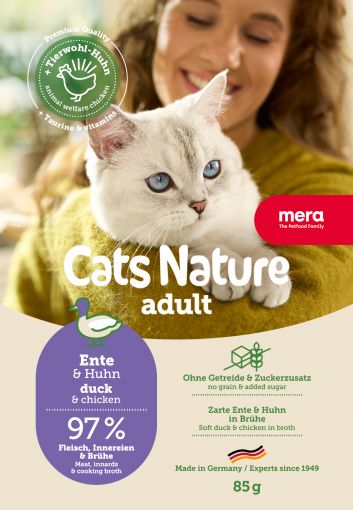 Mera Cat Nature Adult Ente 85g (Menge: 12 je Bestelleinheit) Mera Cat Nature Adult Ente 85g (Menge: 12 je Bestelleinheit)