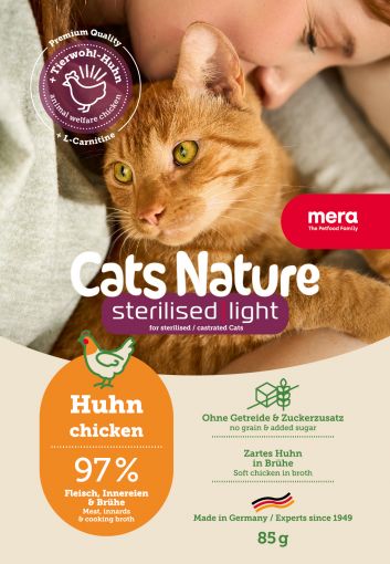 Mera Cat Nature Sterilized Light Adult Huhn 85g (Menge: 12 je Bestelleinheit) Mera Cat Nature Sterilized Light Adult Huhn 85g (Menge: 12 je Bestelleinheit)