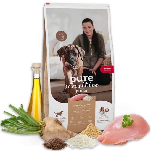 Mera Dog Pure Sensitive Junior Truthahn & Reis 1kg