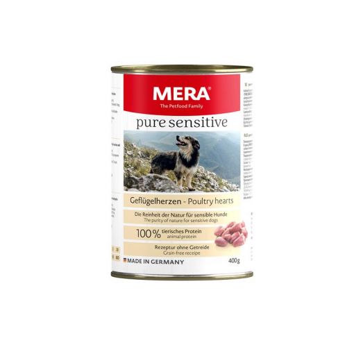 Mera Dog Pure Sensitive Meat Geflügelherzen 400g-Dose (Menge: 6 je Bestelleinheit)