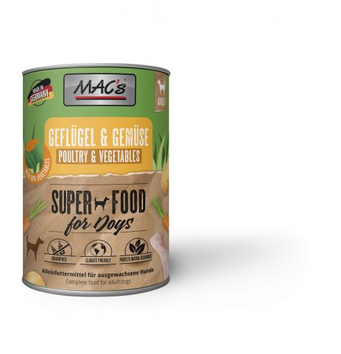 MACs Dog Geflügel & Gemüse 400g (Menge: 6 je Bestelleinheit)