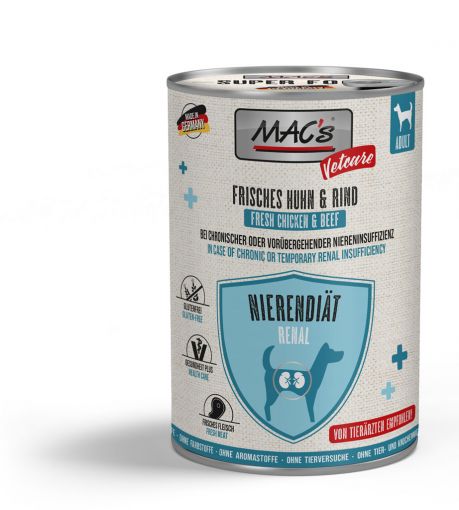 Macs Dog Vetcare Nierendiät Huhn & Rind 400g (Menge: 6 je Bestelleinheit)