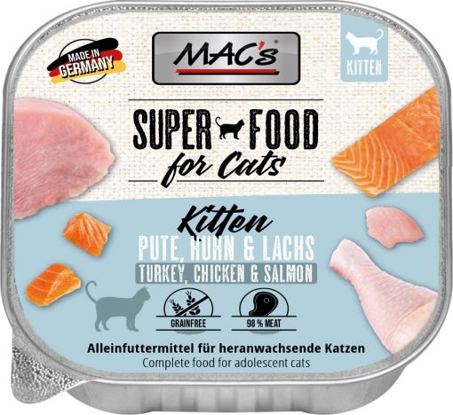 MACs Cat Kitten Pute, Huhn & Lachs 100g (Menge: 16 je Bestelleinheit)