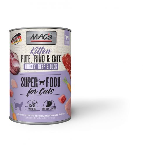 MACs Cat Kitten Pute, Rind & Ente 400g (Menge: 6 je Bestelleinheit)