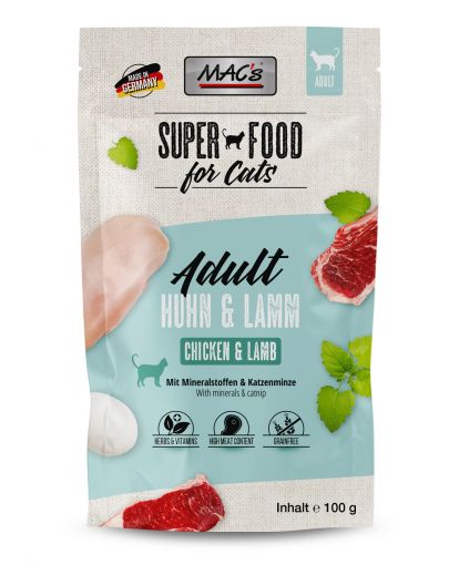 MACs Cat Pouch Huhn & Lamm 100g (Menge: 12 je Bestelleinheit)