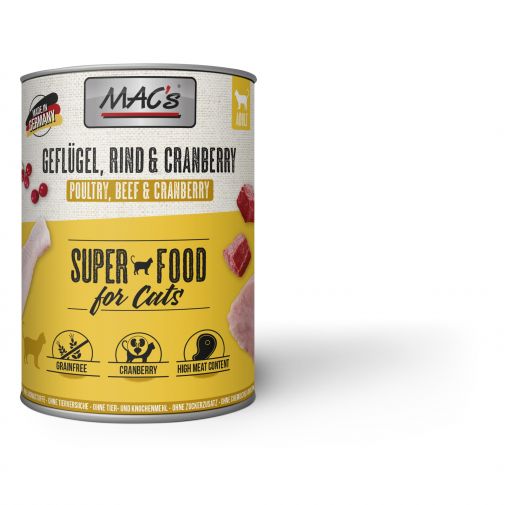 MACs Cat Geflügel, Rind & Cranberry 800g (Menge: 6 je Bestelleinheit)