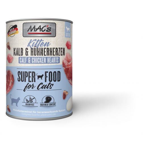 MACs Cat Kitten Kalb & Hühnerherzen 800g (Menge: 6 je Bestelleinheit)