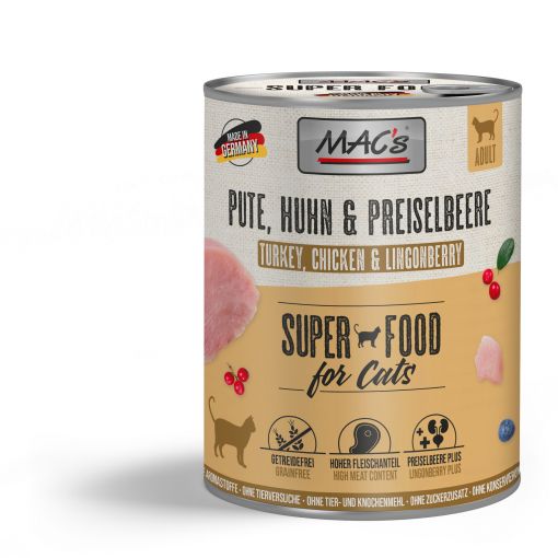Macs Cat Pute, Huhn & Preiselbeere 800g (Menge: 6 je Bestelleinheit)