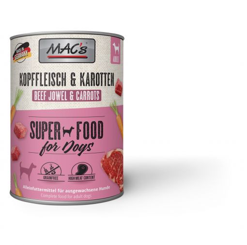 MACs Dog Kopffleisch & Karotten 800g (Menge: 6 je Bestelleinheit)