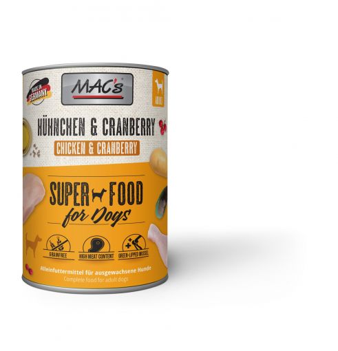 MACs Dog Hühnchen & Cranberry 400g (Menge: 6 je Bestelleinheit)