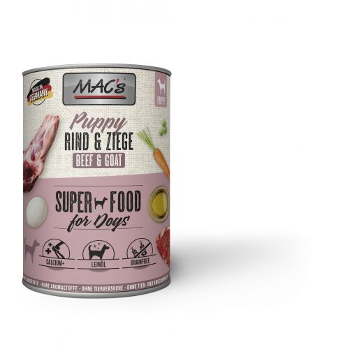 MACs Dog Puppy Rind & Ziege 400g (Menge: 6 je Bestelleinheit)