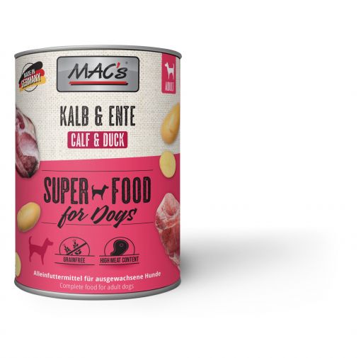 MACs Dog Kalb & Ente 800g (Menge: 6 je Bestelleinheit)