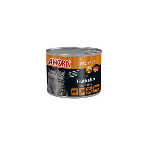 AMORA Cat Fleisch Pur mit Truthahn 200g (Menge: 6 je Bestelleinheit)