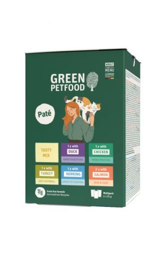 Green Petfood Cat MP Paté Tasty Mix 6x85g (Menge: 8 je Bestelleinheit) Green Petfood Cat MP Paté Tasty Mix 6x85g (Menge: 8 je Bestelleinheit)